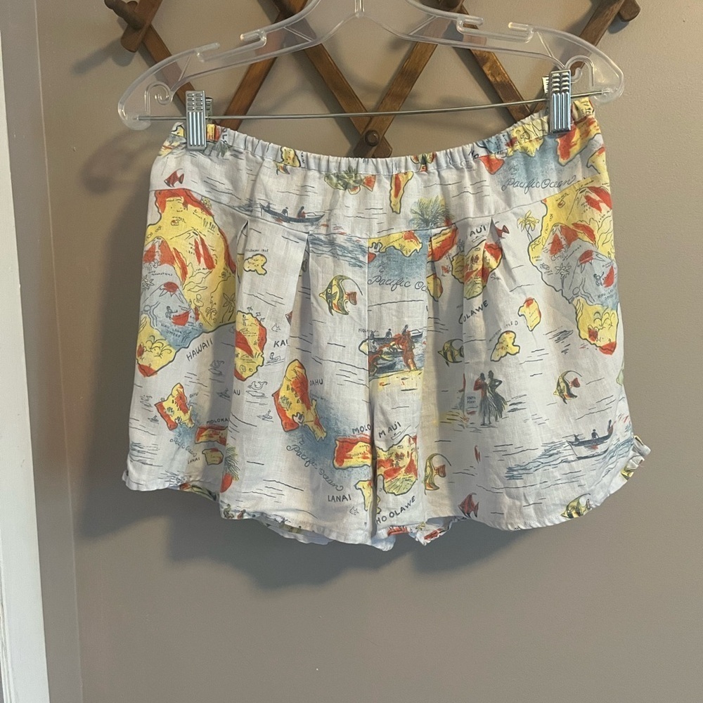 Anthropologie Lilka Hawaiian linen shorts coconut girl XS/S surfer girl vacay